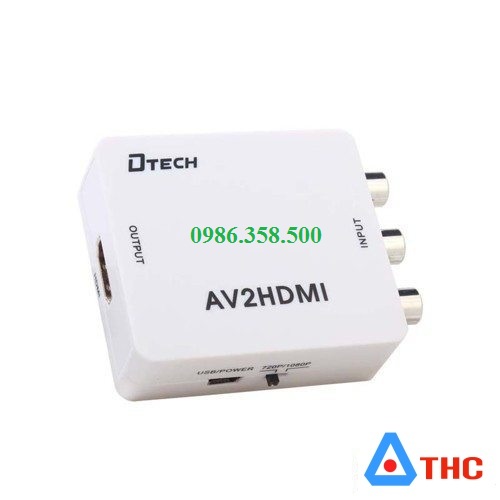 Thiết bị chuyển đổi AV sang HDMI Dtech (DT-6518)